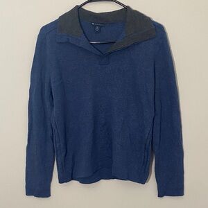 GAP 100% Merino Wool Blue and Gray Sweater
